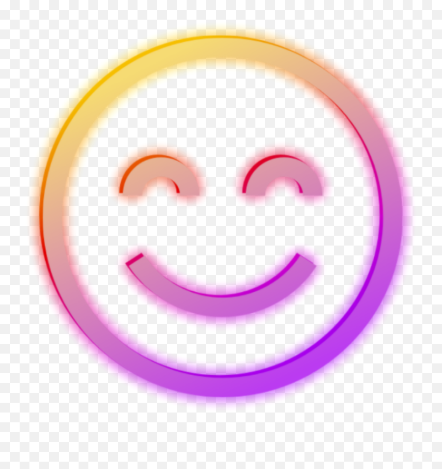 Freetoedit Emoji Neon Glow Smile Ftestickers Sticker - Smiley,Glow Emoji