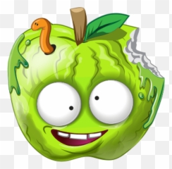 Jg Pomme Verte Pourrie Avec Un Ver - Smiley Émoticône Pomme Pourrie Emoji,Emoji Fruits