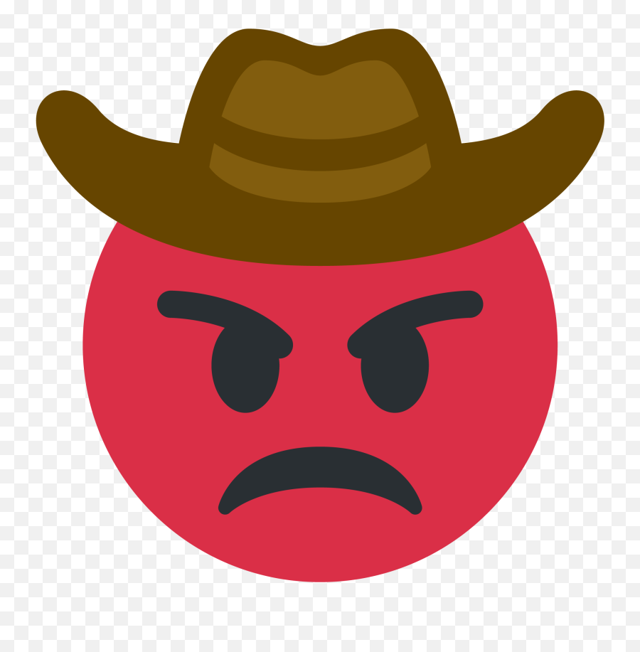 Cowboy Emojis - Transparent Angry Smiley Face,Angry Cowboy Emoji