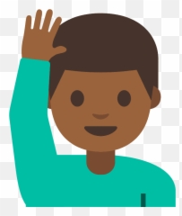 Man Raising Hand Emoji Clipart - Hombre Mano Arriba