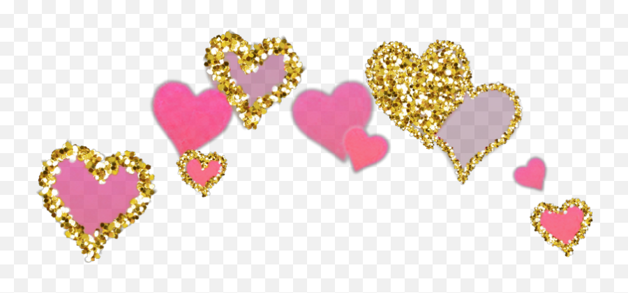 Hearts Heart Golden Gold Glittery Glitter Sparkles Spar - Teal Heart Crown Png Emoji,Sparkly Heart Emoji