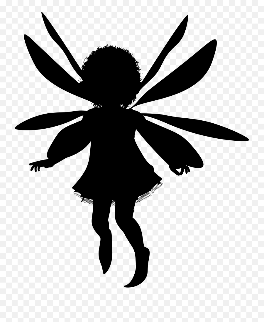Child Fairy Vector Clipart Image - Fairy Silhouette Emoji,Money Wings Emoji
