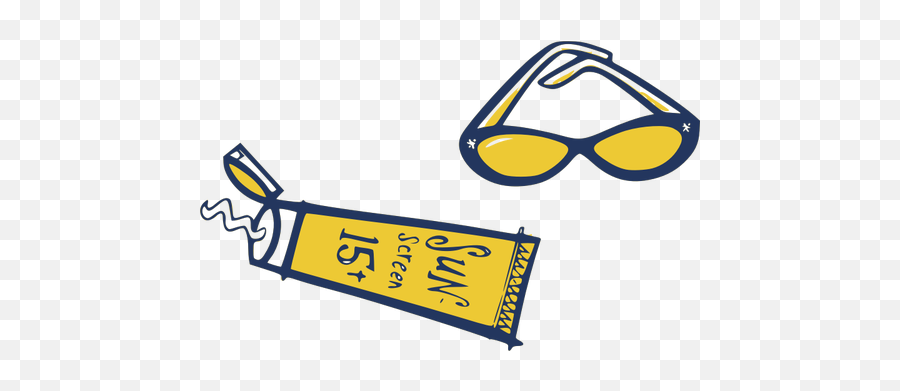 Sunscreen And Sunglasses Vector Illustration - Sunscreen And Sunglasses Clipart Emoji,Chair Emoji