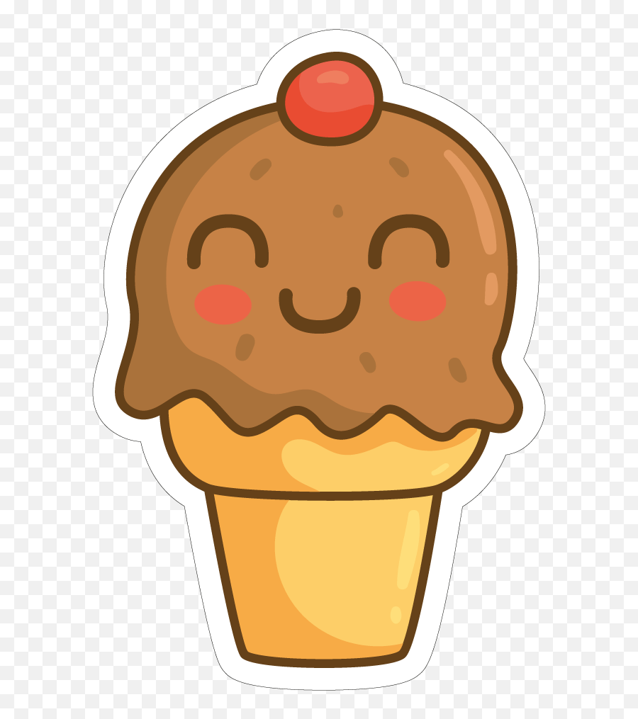 Cream Cherry - Desserts Cartoon Emoji,Emoji Chocolate Ice Cream