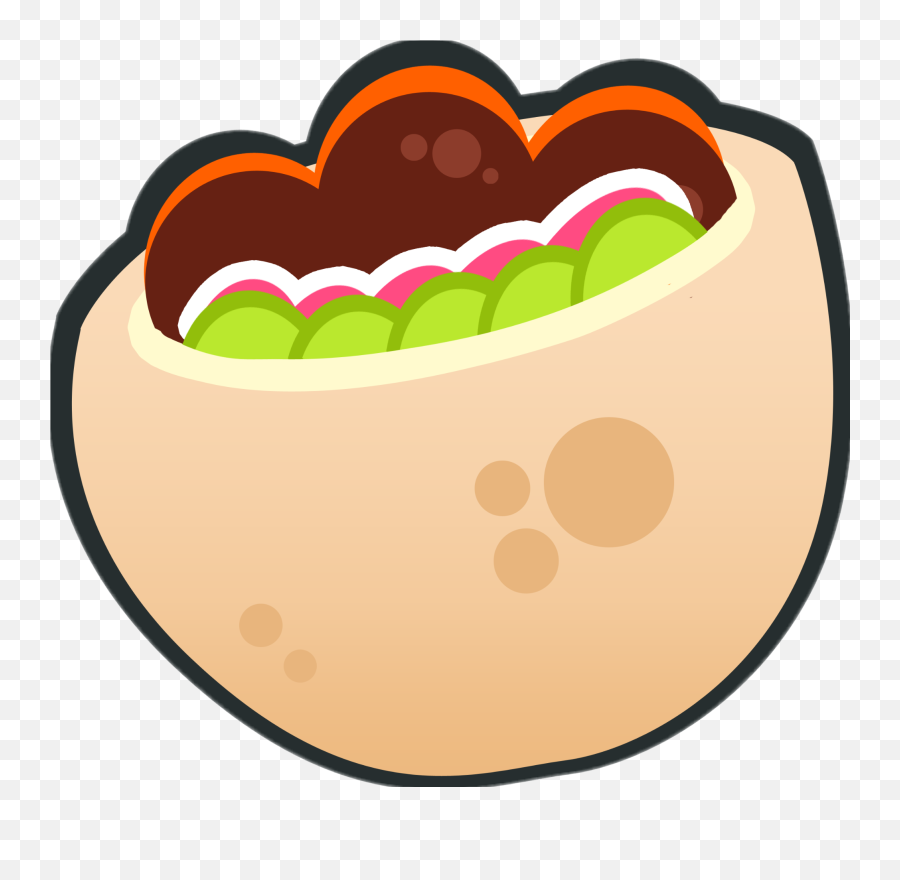 Pita Bread Falafel Hummus Vegan - Clip Art Emoji,Falafel Emoji