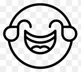 Laughing Emoji Png Icon - Smile Black And White