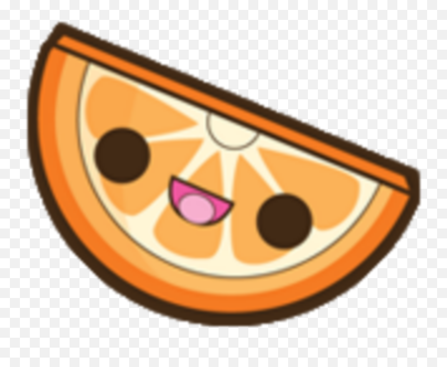 Kawaii Orange Sliced Fruits Face - Kawaii Fruits Emoji,Kawaii Emoticon