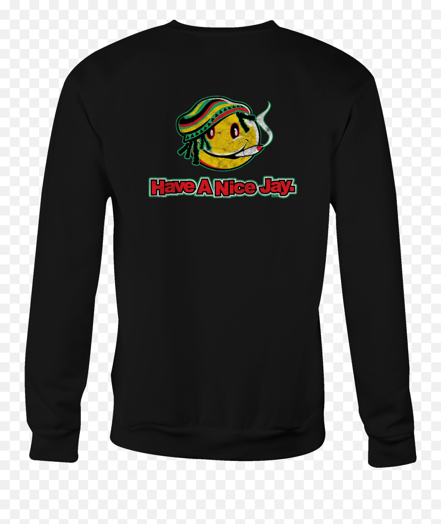 Crewneck Sweatshirt Smoking Joint Happy - Nirvana Shirt Long Sleeve Emoji,Smoking Emoticon