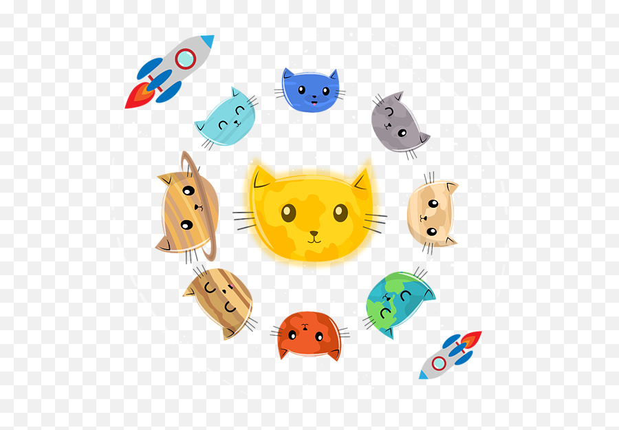 The Solar System Spaceship Satellite Kittens Tote Bag - Cartoon Emoji,Kitten Emoticon