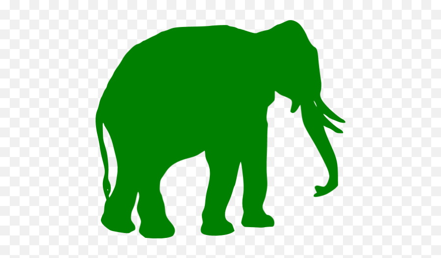 Green Elephant Icon - Elephant Silhouette Emoji,Elephant Emoticon