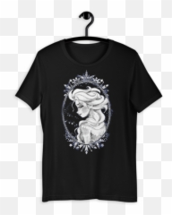 Frozen Elsa Sketch Portrait Snowflakes Graphic Tee Womwn Emoji