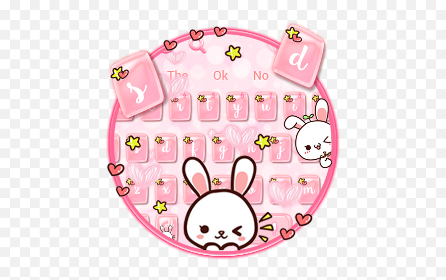 Cute Couple Rabbit Keyboard For Android - Download Cafe Bazaar Girly Emoji,Rabbit Emojis