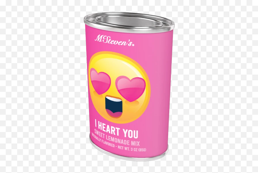 Emoji Lemonade - I Heart You 3oz Oval Tin Cylinder,Lemonade Emoji
