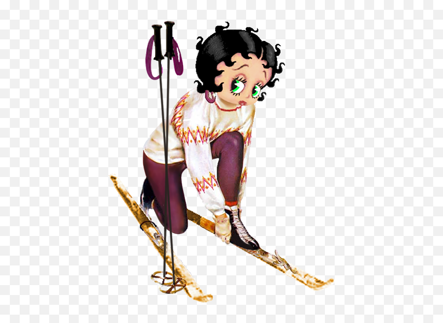 Betty Boop Time For My Ski Lesson Betty Boop Boop - Betty Boop Immagini Inverno Emoji,Broken Leg Emoji