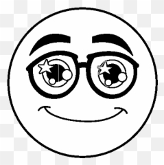 Smiley With Glasses Coloring Page - Emoji