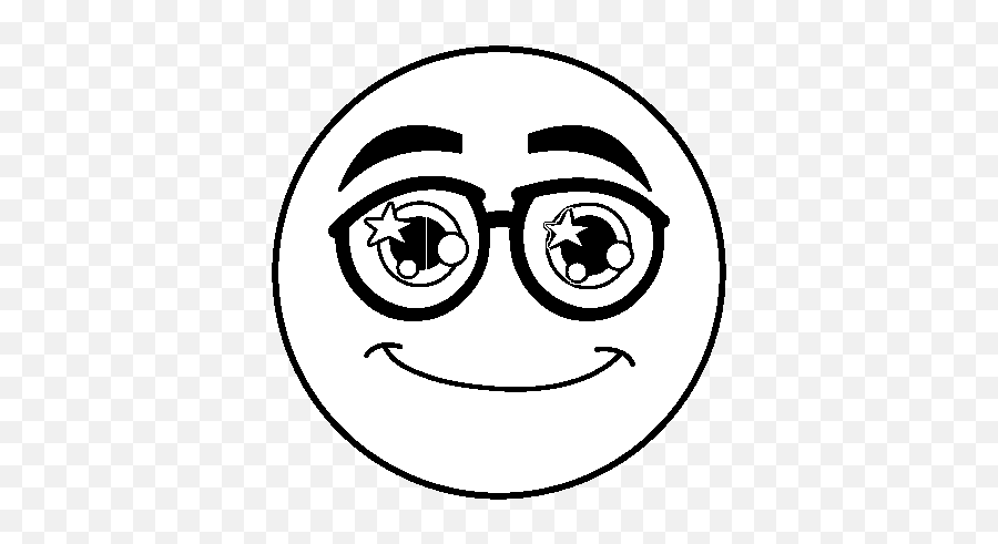 Smiley With Glasses Coloring Page - Emoji With Glasses Coloring Page,Emoji Sacando La Lengua