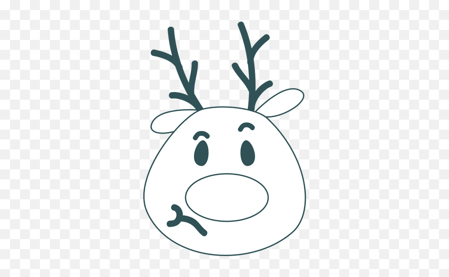 Unsure Reindeer Face Green Stroke - Scalable Vector Graphics Emoji,Unsure Emoticon