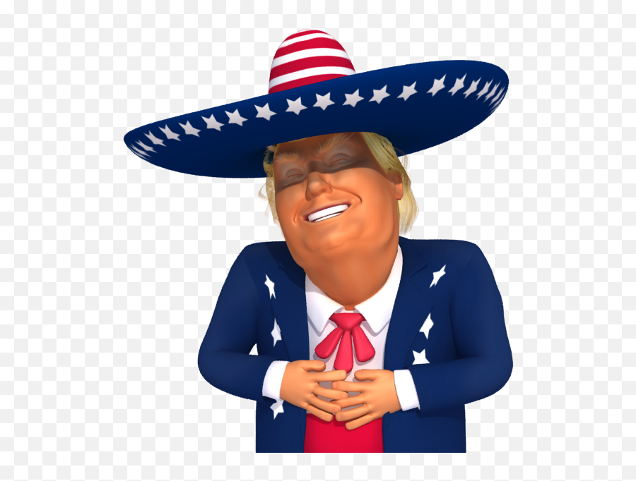 Big Laugh Mexican Trump 3d Caricature - Donald Trump Doing The Floss Emoji,Trump Emoji Android
