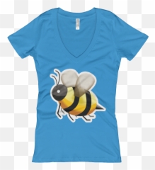 Download Womens Emoji V Neck - Honeybee