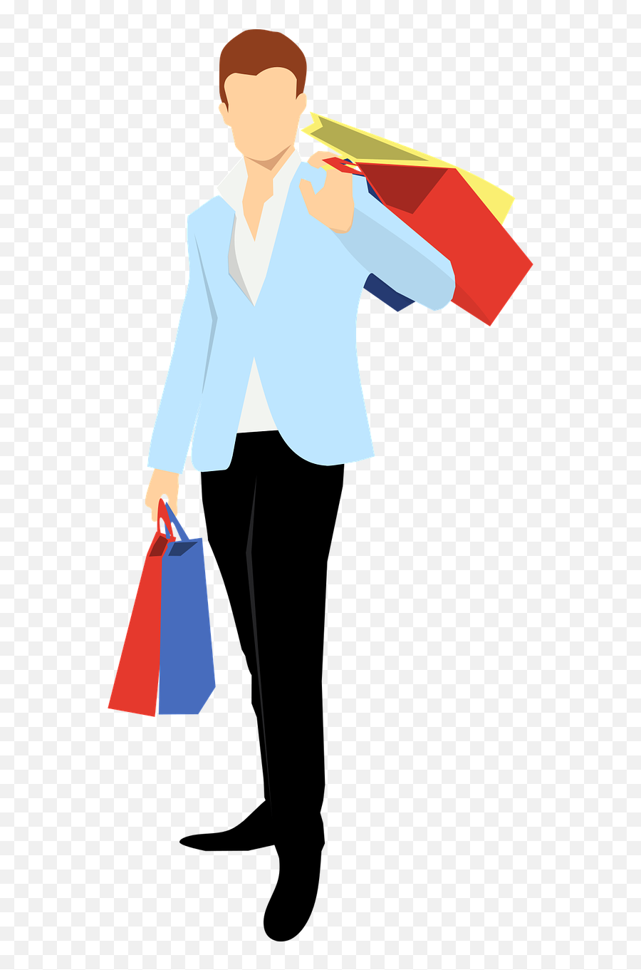 Bags Colorful Man Paper Shopping - Men Fashion Vector Png Emoji,Emoji Bags For Sale