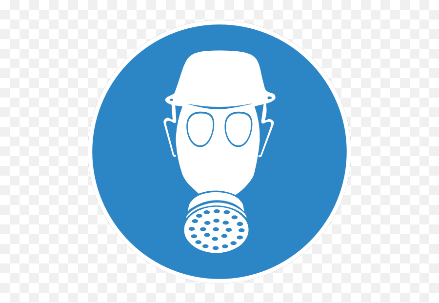 Gas Mask And Head Protection Sign Sticker - Safety Gas Mask Icon Emoji,Gas Mask Emoji