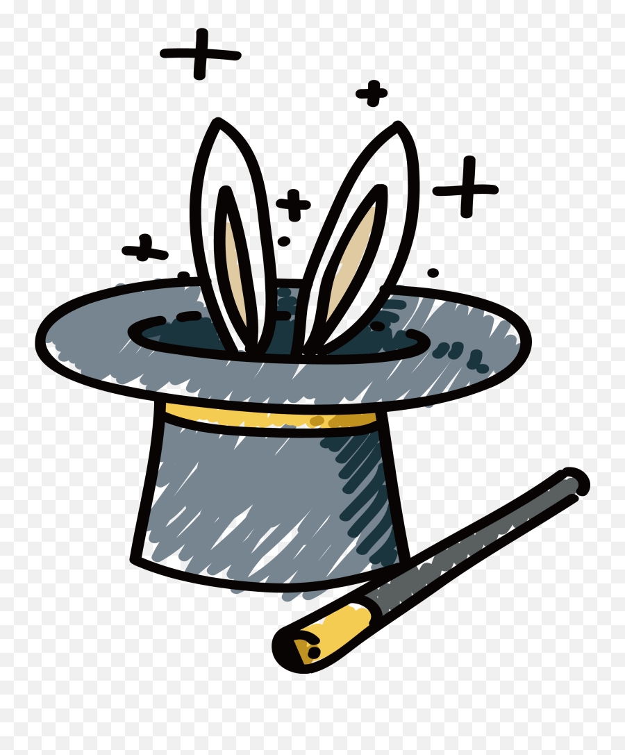 Magic Rabbit Cartoon Png Clipart - Magician Hat Rabbit Cartoon Emoji,Magician Emoji