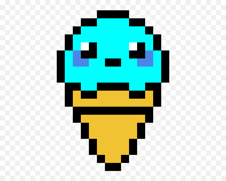 Ice Cream Pixel Art - Ice Cream Pixel Emoji,Ice Cream Emoticon