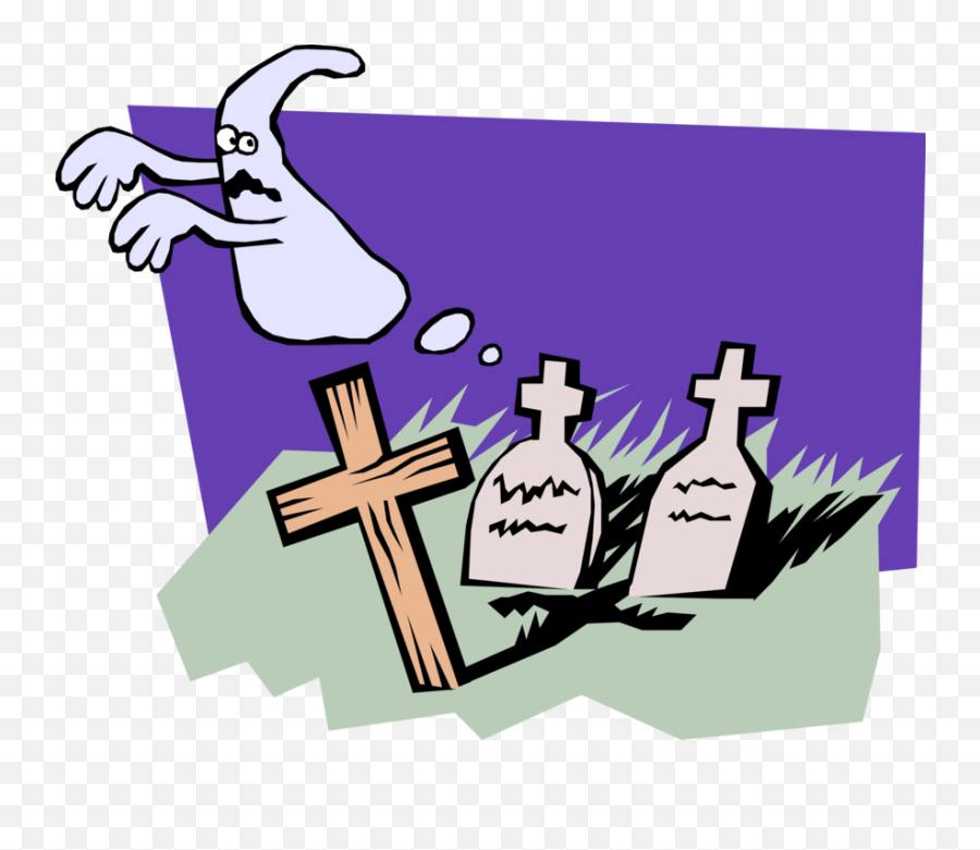 Vector Illustration Of Graveyard With Cross And Tombstones - Tumbas Infantiles Emoji,Emoji Tombstone