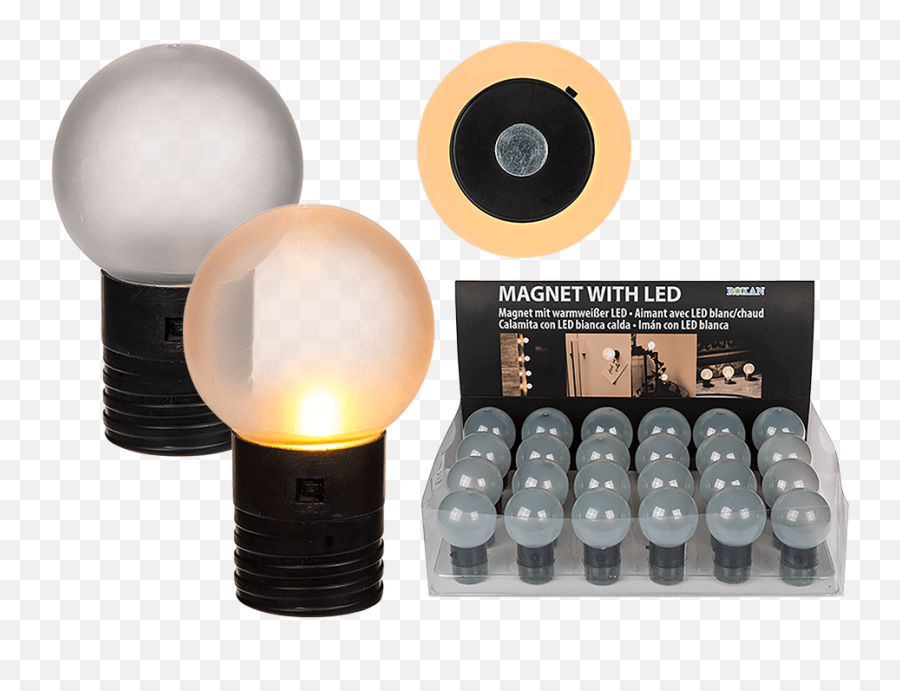 Plastic Magnet Ball With Warm White Led - Incandescent Light Bulb Emoji,Magnet Emoji