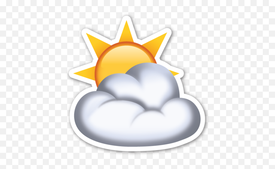 Sun Behind Cloud Uploaded - Cloudy Sun Emoji,Sun Emoji
