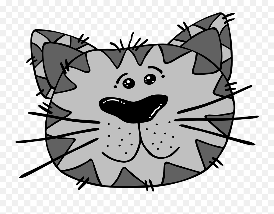 Cat Face Gray Animal Head - Cat Emoji,Kitty Face Emoji