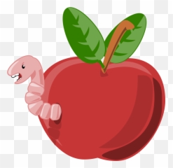 Public Domain Clip Art Image - Cartoon Apple With A Worm Emoji,Question Mark Emoji Apple