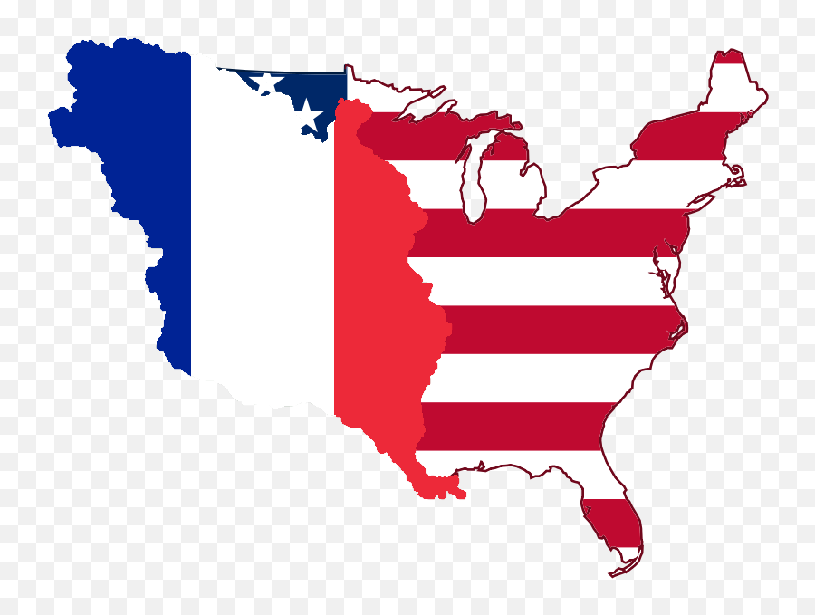 Flag Map Of America And French - Flag Map Of America Emoji,Louisiana Flag Emoji