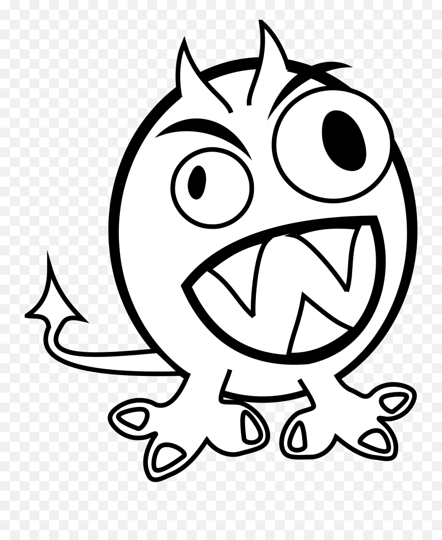 Angry Face Clip Art Black And White - Clip Art Black And White Monster Emoji,Angry Emoji Black And White