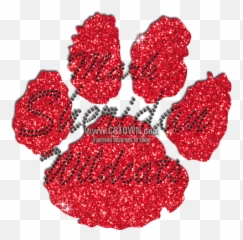 Cute Red Wildcat Paw Print Iron On Glitter Rhinestone - South High School Emoji,Paw Print Emoji