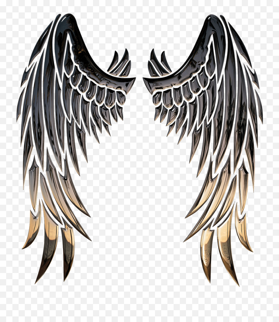 Buffalo Wing Angel Stencil Clip Art - An 1425787 Png Archangel Michael Wings Emoji,Angel Wings Emoji