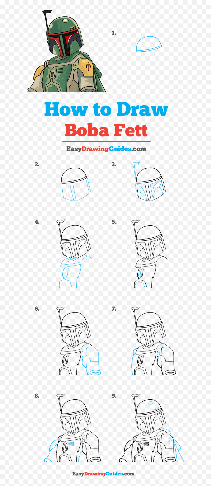 How To Draw Boba Fett - Really Easy Drawing Tutorial Boba Fett Drawing Step By Step Emoji,Boba Emoji