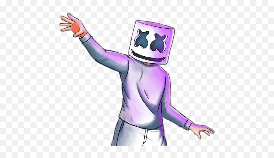 Marshmello Stickers For Whatsapp - Marshmello Dibujo Animado Fortnite Emoji,Marshmello Emoji