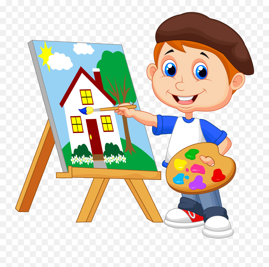 Transparent Kids Painting Clipart - Painting Clipart Emoji,Emoji Painter
