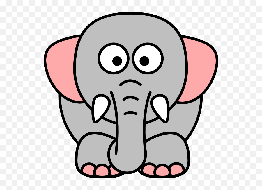 Free Simple Cartoon Elephant Download - Elephant Clipart Black And White Emoji,Elephant Emoticon