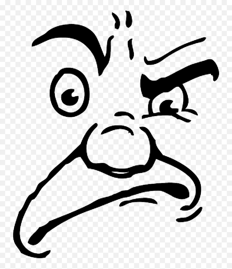 Angry Faces Clipart - Angry Cartoon Face Transparent Emoji,Angry Emoji Black And White