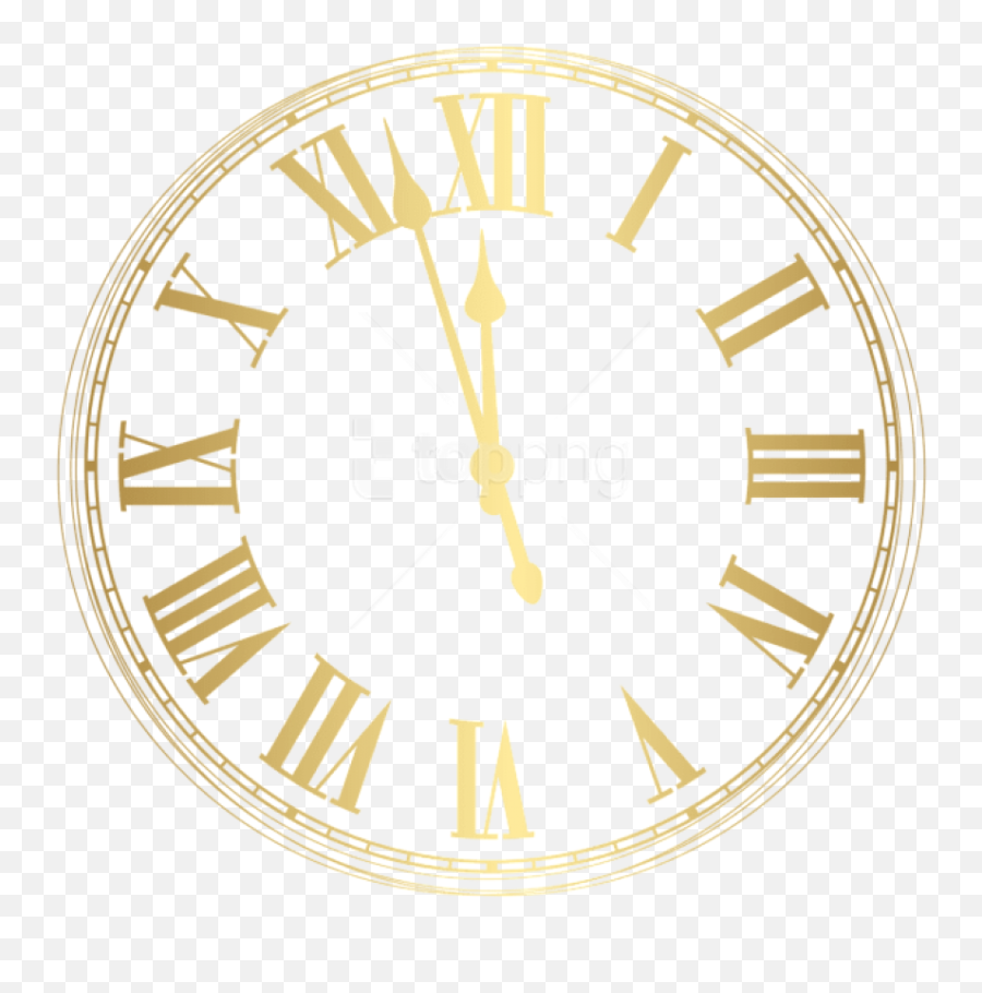 Free Png New Year Clock Png Images Transparent - Transparent Transparent Gold Clock Png Emoji,New Year Emoticon