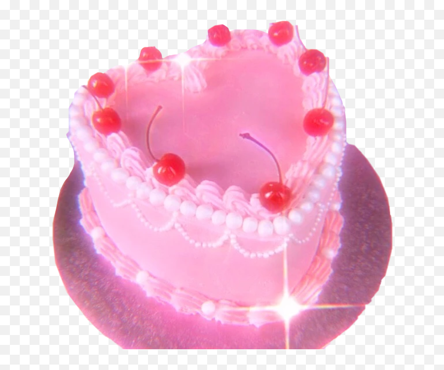 Cake Cherry Sticker By - Aesthetic Cherry Cake Emoji,Pink Emoji Cake
