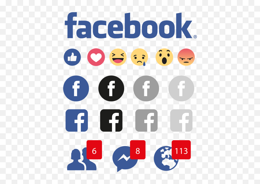 Facebook Icons Facebook Reactions - Facebook Audience Insights Logo Emoji,Facebook Emoji Png