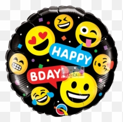 Emoji Party Happy Birthday Selfie Foil Helium Balloon 45cm - Happy Birth Day Round Png,Selfie Emoji