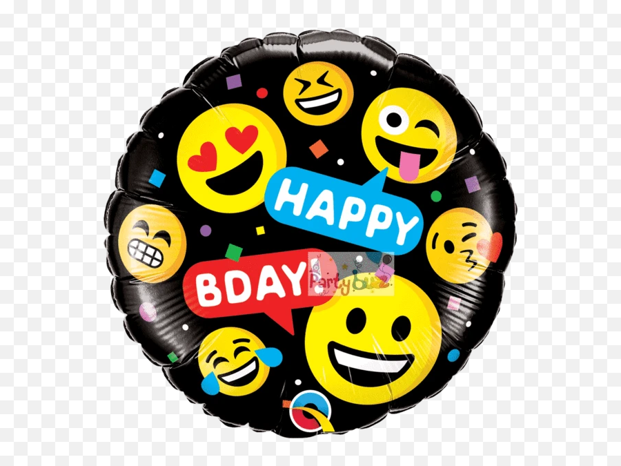 Emoji Party Happy Birthday Selfie Foil Helium Balloon 45cm - Happy Birth Day Round Png,Selfie Emoji