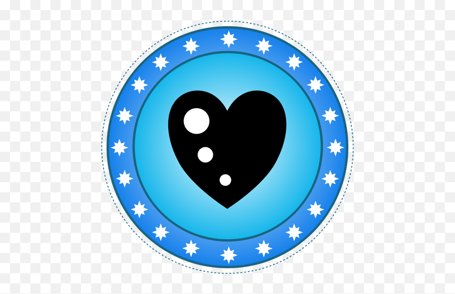 Blue Heart Badge Vector Drawing - Comedy Store Logo Emoji,Emoji Heart Made Of Hearts