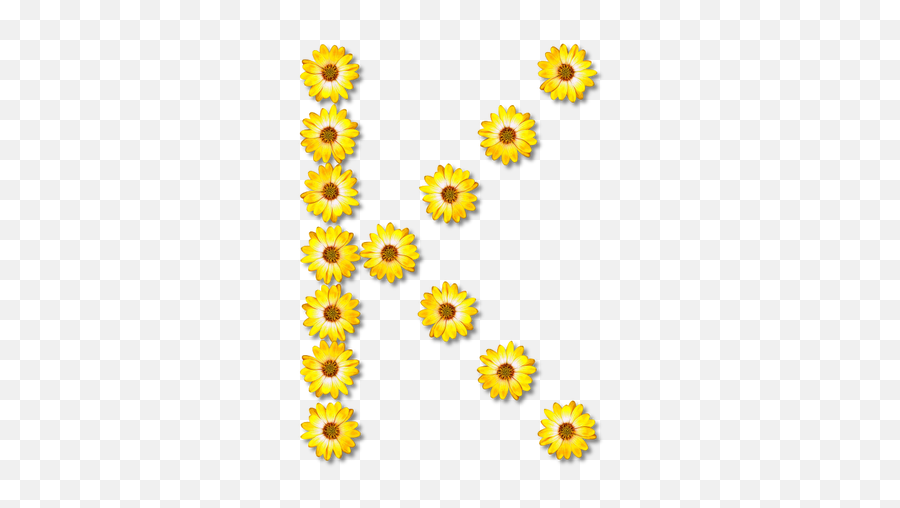 Gelbe Buchstabe K - Gambar Huruf Bunga J Emoji,Stern Emoticon