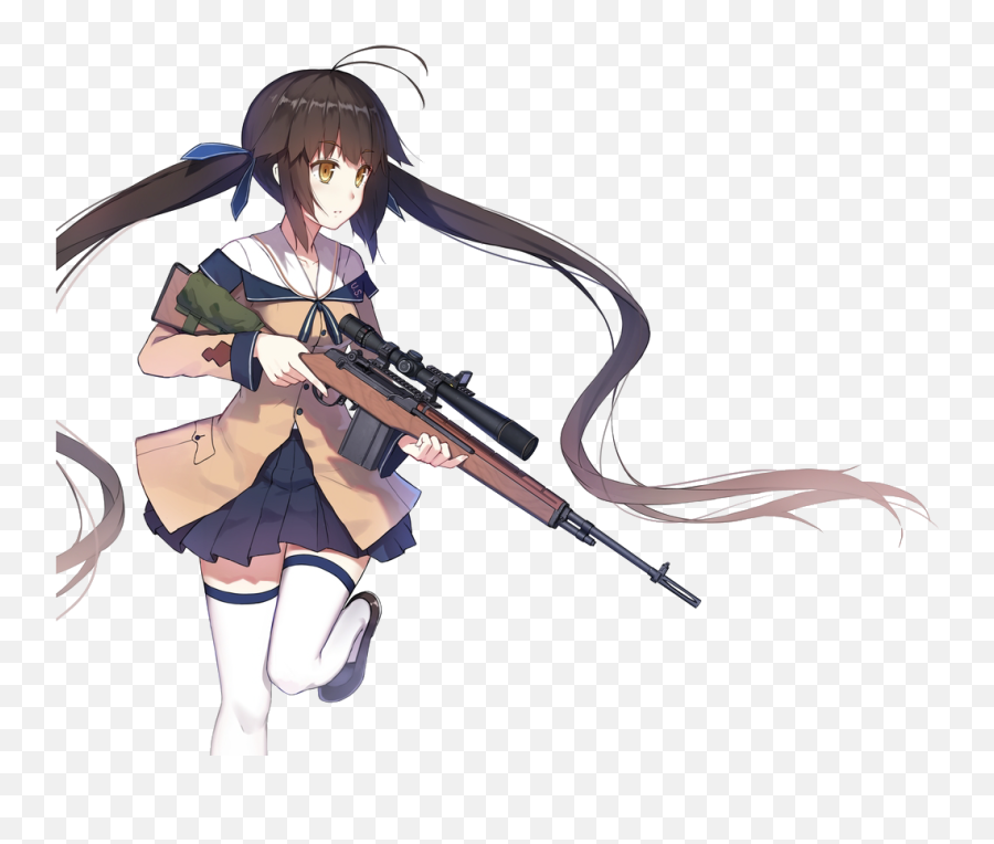 Machine Gun Transparent Background - Anime Girl With Gun Png Emoji,Emoji Tattoo Gun