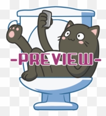 Toilet Cat - Domestic Cat Emoji,Cat Emoticon